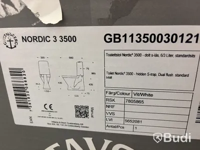 TOALETT GUSTAVSBERG NORDIC3 3500 INK STANDARDSITS