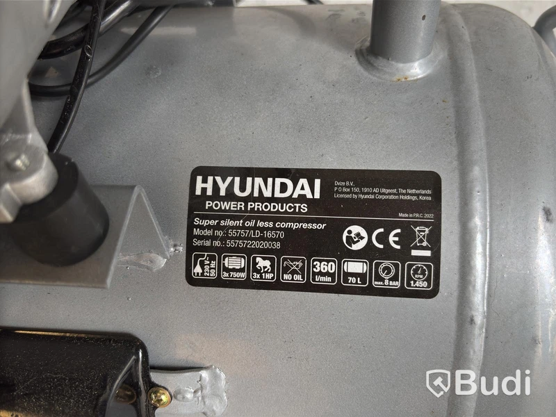 (NEW) HYUNDAI POWER SUPER SILENT 70L COMPRESSOR