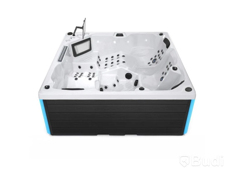 (NEW) WELLIS MATRIX CINEMA HOT TUB, 5-SEATER, 102 JETS, ICE WHITE