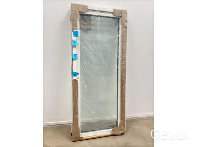 (NEW) SOLID ELEMENTS WOODEN PATIO DOOR, 3-PANE FULLY GLAZED, VHED 9X21, LEFT-HUNG