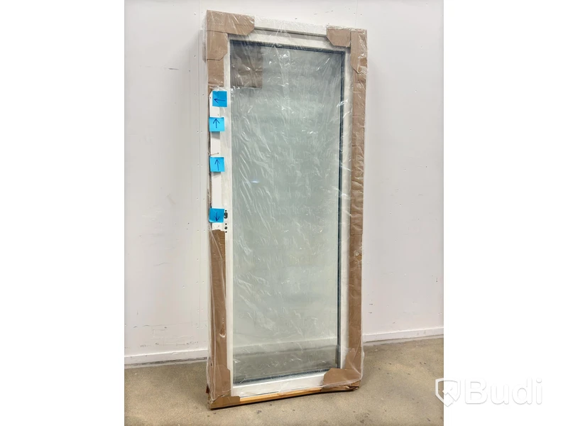 (NEW) SOLID ELEMENTS WOODEN PATIO DOOR, 3-PANE FULLY GLAZED, VHED 9X21, LEFT-HUNG
