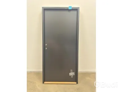 (NEW) SOLID ELEMENTS YSTAD EXTERIOR DOOR M10X21 LEFT-HAND, BLACK