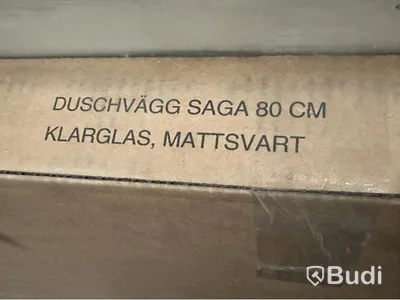 Duschvägg Riva, Saga, Mattsvart, 80 cm