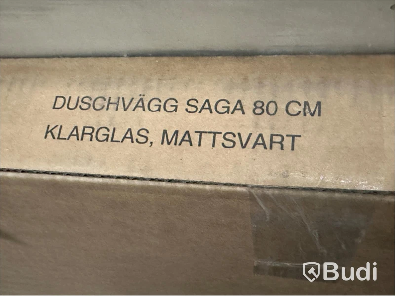 Duschvägg Riva, Saga, Mattsvart, 80 cm