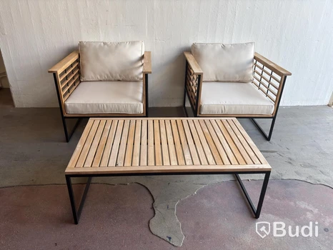 2 Armchairs incl. Coffee Table, Sensum ASPVIK COMFORT Teak/Black