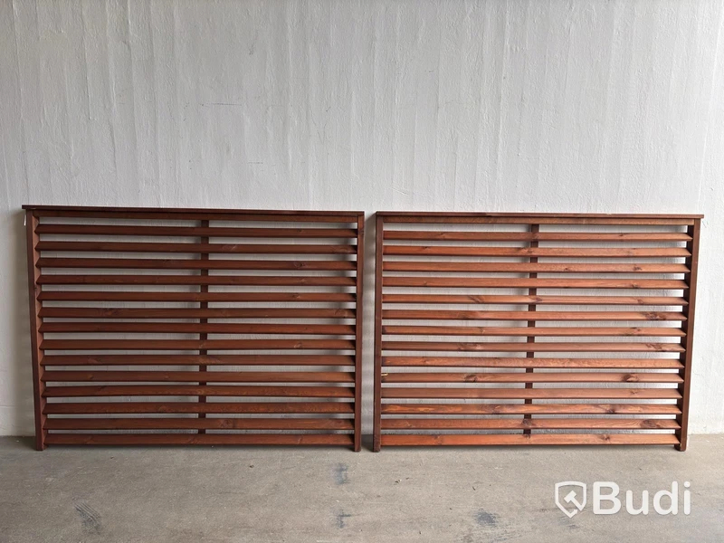 (NEW) 2 Nordic Fence Nova windbreaks, teak, 160×120 cm