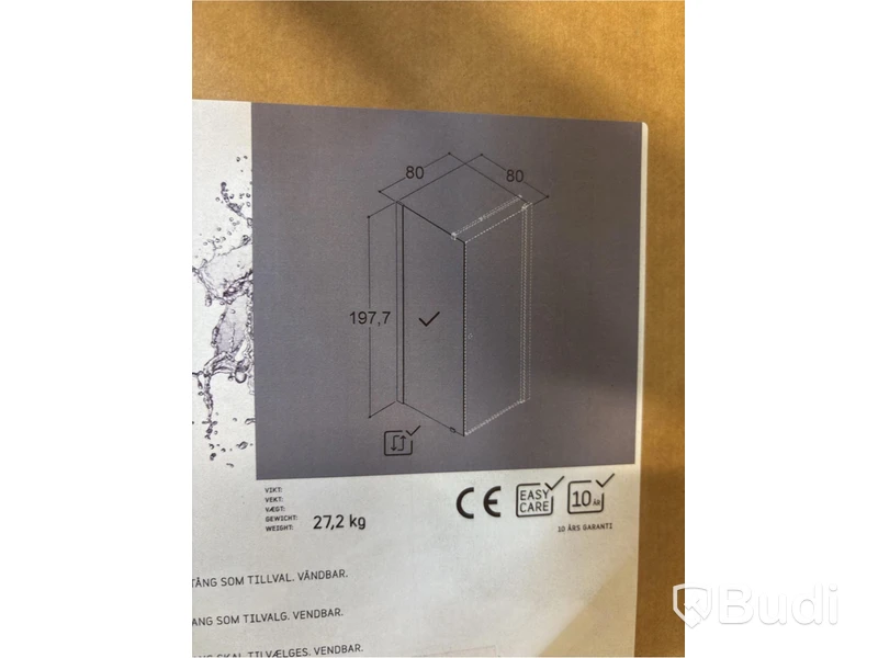 (NEW) Camargue Val shower wall, 80 cm, chrome/clear 6 mm glass