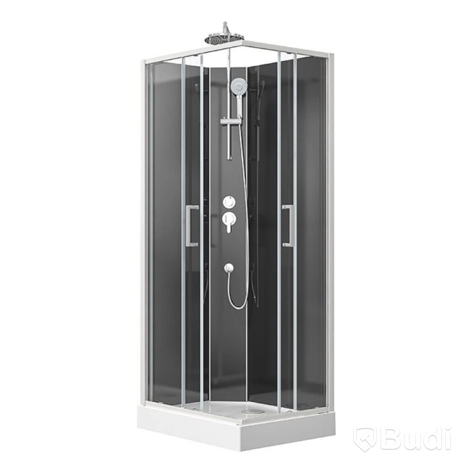 (NEW) SHOWER CABIN CAMARGUE CIO SQUARE 70X90X222CM WHITE/BLACK