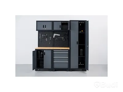 VERKSTADSSKÅP PROBUILDER SKÅP 198CM SVART/GRÅ