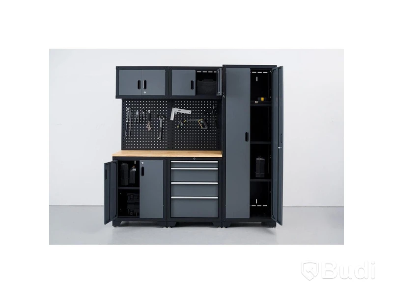 VERKSTADSSKÅP PROBUILDER SKÅP 198CM SVART/GRÅ