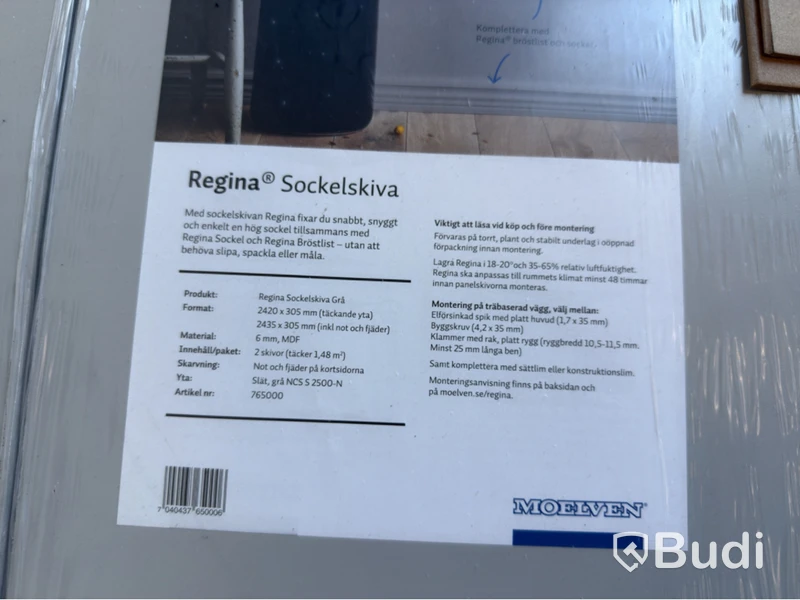 SOCKELSKIVA MOELVEN REGINA GRÅ 8,8 M2