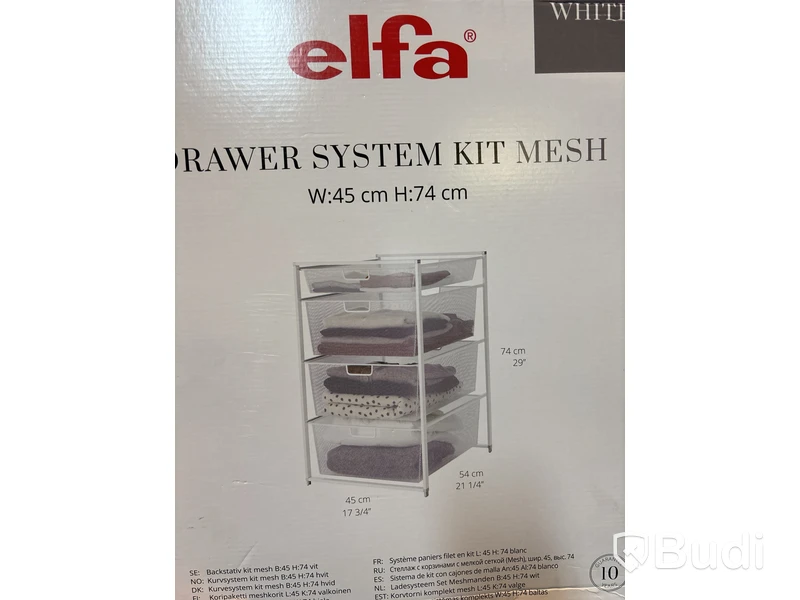 3 st. BACKSTATIV ELFA MESH 45/74 VIT