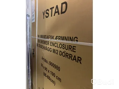 DUSCHHÖRNA NORTIQ YSTAD RAK KLARGLAS 90X90CM