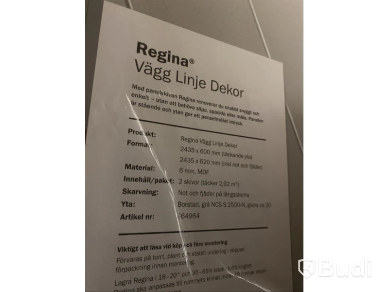 5 st. PANEL MOELVEN REGINA LINJE GRÅ 6X620X2435MM