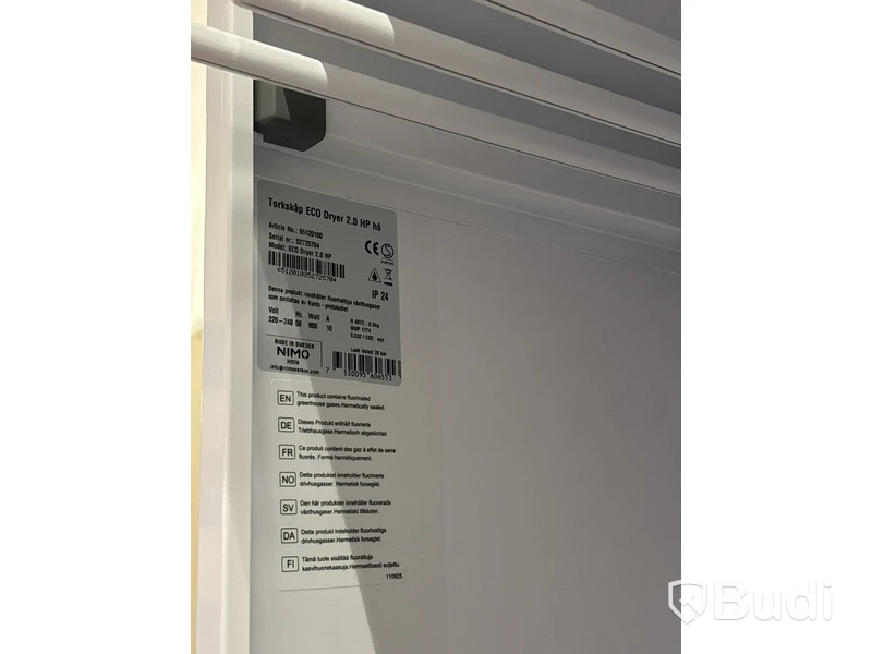 TORKSKÅP NIMO ECO DRYER 2,0 VIT HÖGER