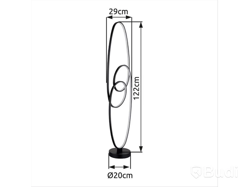 GOLVLAMPA GLOBO SPIRA LED SVART