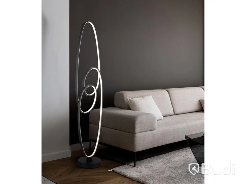 GOLVLAMPA GLOBO SPIRA LED SVART