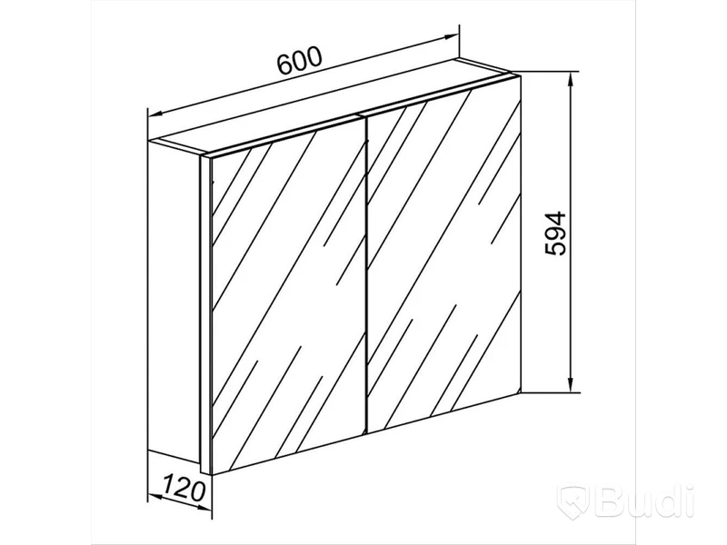 SPEGELSKÅP VCM VCB 1 LEDBELYSNING 60CM VIT
