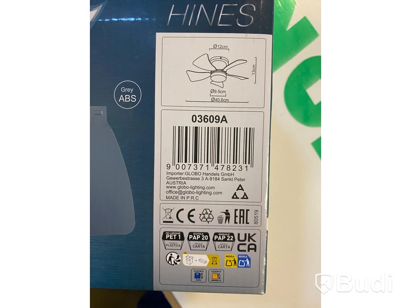 TAKFLÄKT GLOBO HINES LED SVART