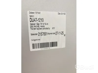 Högskåp Dansani, 1 lucka, vit matt, 40 cm