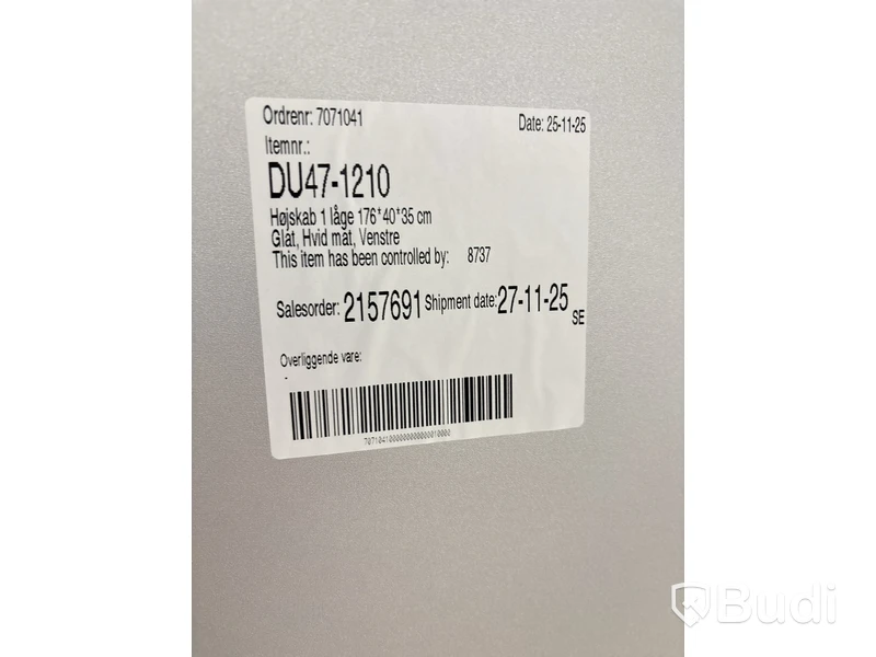 Högskåp Dansani, 1 lucka, vit matt, 40 cm