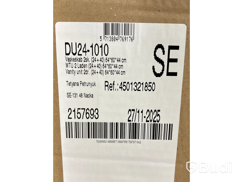 TVÄTTSTÄLLSSKÅP DANSANI, U24-1010, VIT MATT, 60 CM