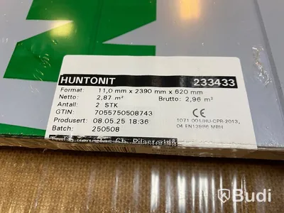 ca 25,7 kvm VÄGGPANEL HUNTONIT FAS 6 BORD PILASTER BLÅ 11X620X2390 MM