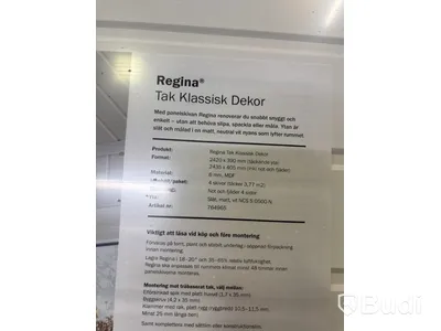 ca 26,39 kvm TAKPANEL MOELVEN REGINA KLASSISK VIT 6X405X2435MM