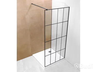 DUSCHVÄGG NORTIQ NEW YORK MED SVART RAM 90 CM