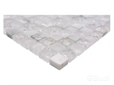 0,553 kvm Mosaik glas natursten XIC 1011 vit