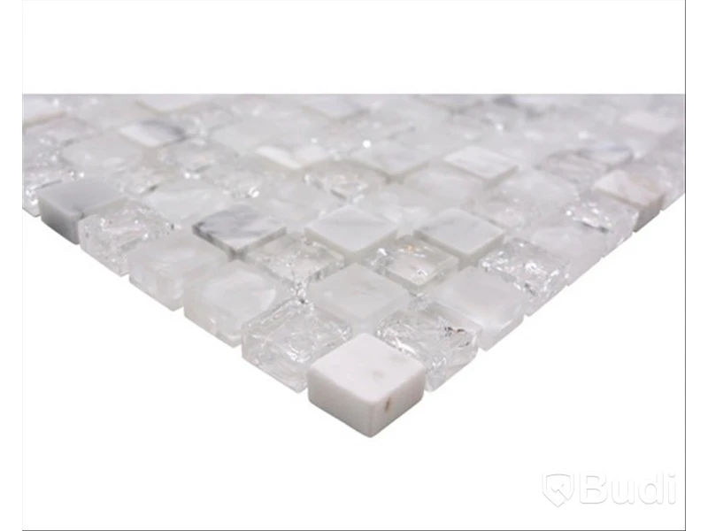 0,553 kvm Mosaik glas natursten XIC 1011 vit