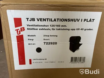 2 st. VENTILATIONSHUV TJB, STÄLLBAR TILL 2-KUPIG BETONGTAKPANNA SVART