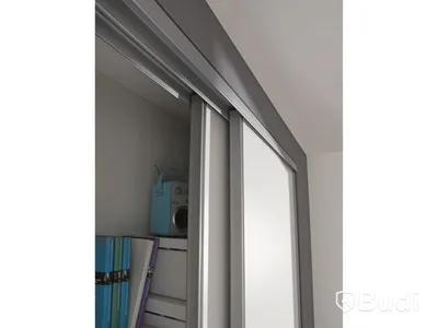 SKJUTDÖRR 1800X2355MM VIT/LJUSGRÅ 2-PACK