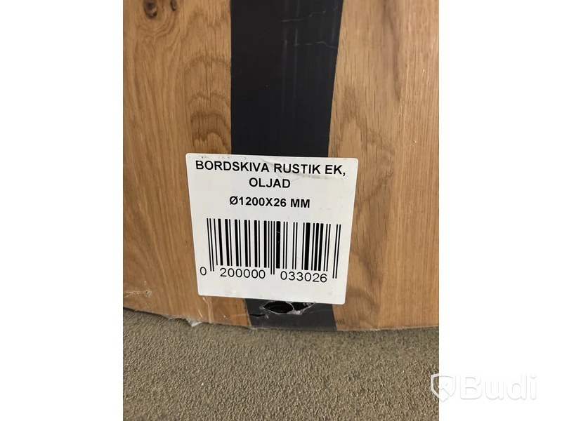 BORDSSKIVA RUSTIK EK OLJAD RUND POSTFORMAD
