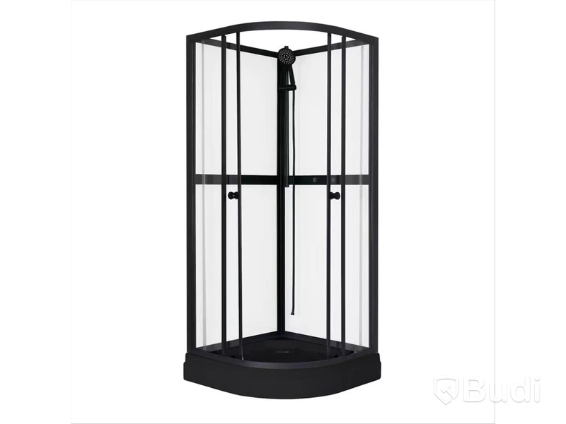 DUSCHKABIN SUNWIND AURORA RUND 80X80X195CM SVART