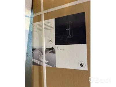 FAST VÄGG SCANBAD 197,5X49CM SVART/KLARGLAS