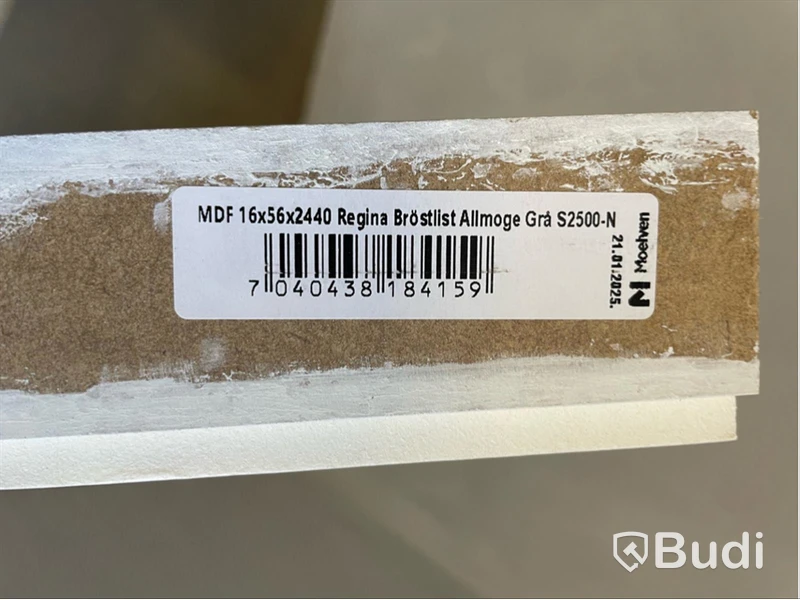 8 st. BRÖSTLIST MOELVEN REGINA ALLMOGE GRÅ 16X56X2440MM