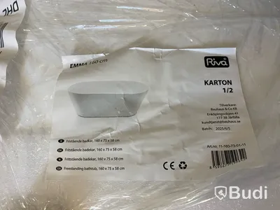 BADKAR RIVA EMMA FRISTÅENDE 160CM VIT