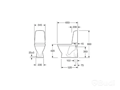 TOALETT GUSTAVSBERG NAUTIC 1500 C+ LIMNING HYGIENIC FLUSH