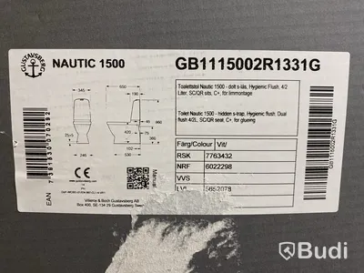 TOALETT GUSTAVSBERG NAUTIC 1500 C+ LIMNING HYGIENIC FLUSH