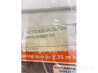 SKJUTDÖRR REGALUX, 1200X2355MM, VIT/LJUSGRÅ, 2-PACK