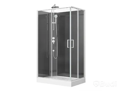 DUSCHKABIN CAMARGUE CIO SQUARE 80X120X222CM VIT/SVART