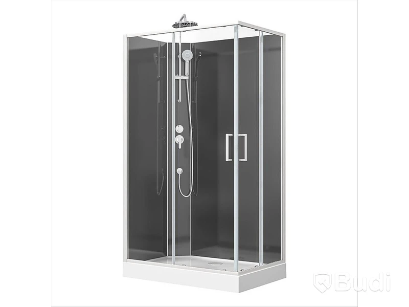 DUSCHKABIN CAMARGUE CIO SQUARE 80X120X222CM VIT/SVART
