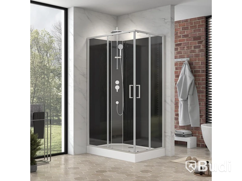 DUSCHKABIN CAMARGUE CIO SQUARE 80X120X222CM VIT/SVART