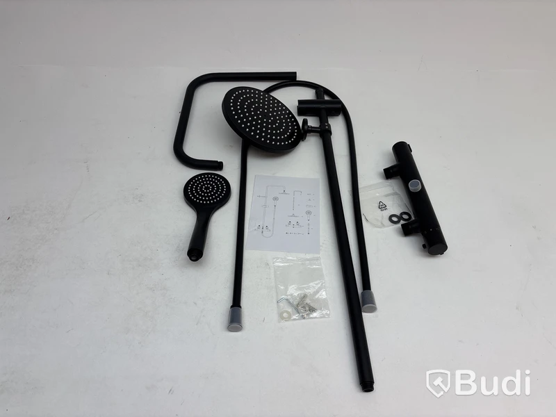 TAKDUSCHSET CAMARGUE, MED TERMOSTAT SVART MATT CC160