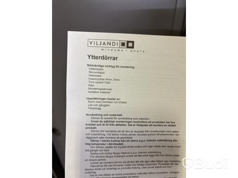 YTTERDÖRR SOLID ELEMENTS VÄXJÖ M10X21 VÄNSTER ANTRACIT
