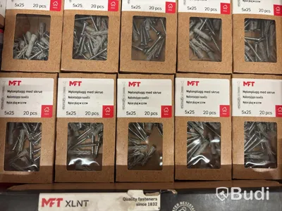 NEW) Lot of assorted screws and wall plugs in various brands and sizes