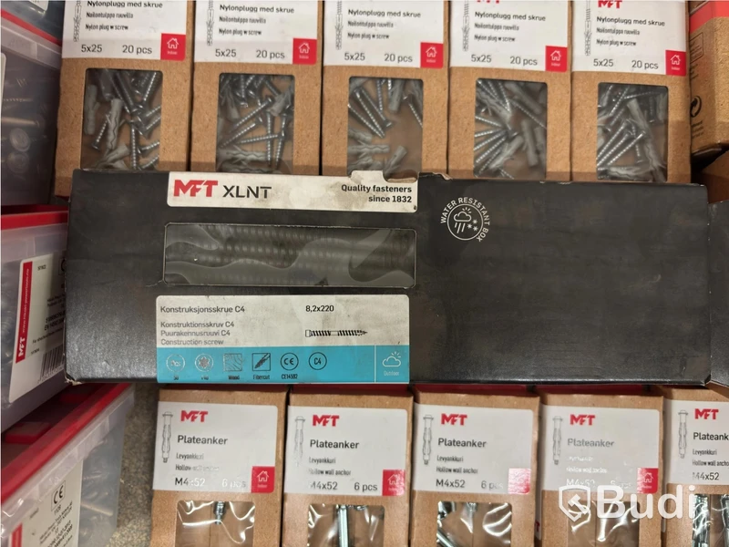 NEW) Lot of assorted screws and wall plugs in various brands and sizes