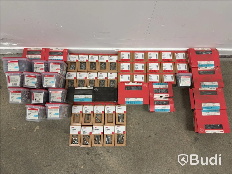 NEW) Lot of assorted screws and wall plugs in various brands and sizes