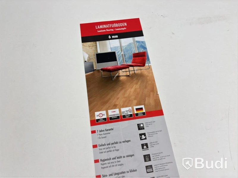 4 st. förp. Laminatgolv, 6mm, totalt ca 12,04 m²